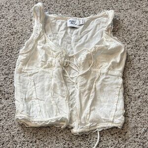 Princess Polly White Lace-Up Tank Top